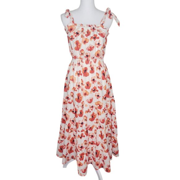 Matilda Jane Summer Siesta Red Poppy Maxi Ruffle Floral Dress Size S #3257 - Picture 1 of 7